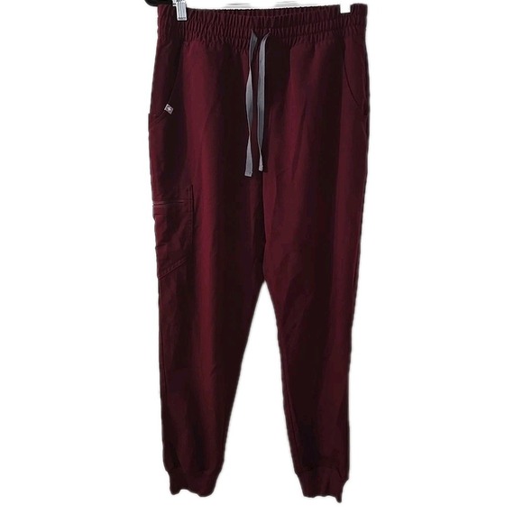 Figs Pants - Figs Zamora Jogger Pants Womens Medium‎ Burgundy Maroon Stretch Scrub Workwear